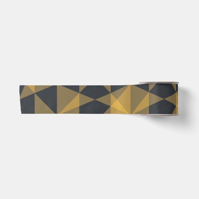 Modern, abstract, urban geometric triangle pattern satin ribbon (Front)