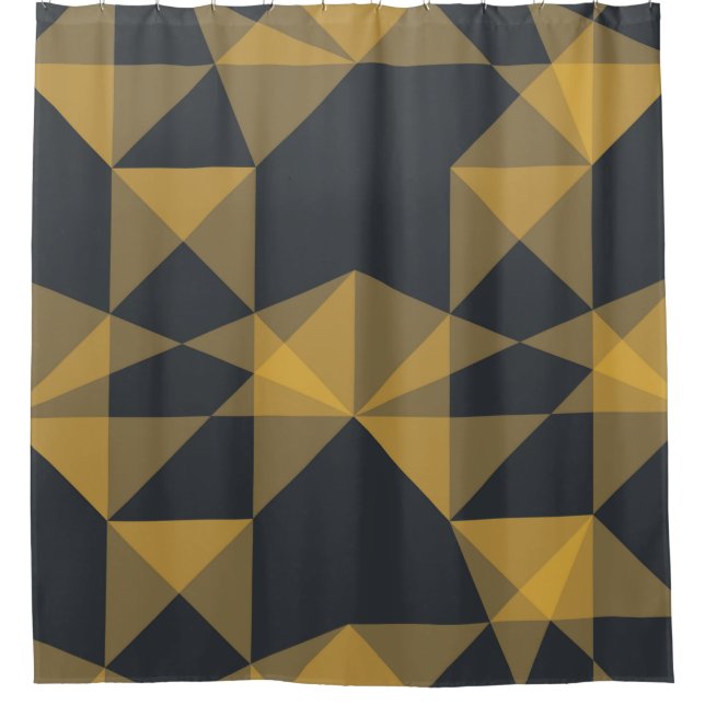 Modern, abstract, urban geometric triangle pattern shower curtain (Front)
