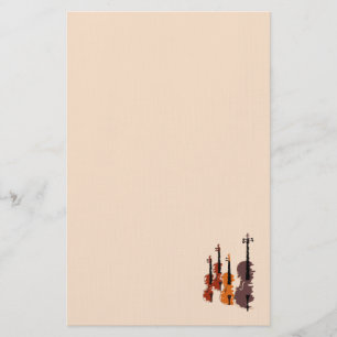 Modern abstract violin music stationery