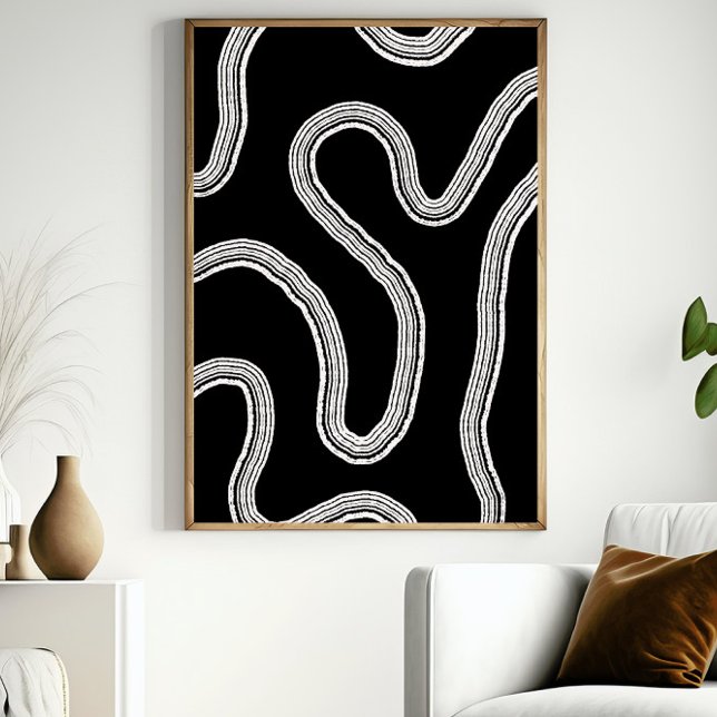 Modern Abstract Wall Art Black and White Poster (Creator Uploaded)