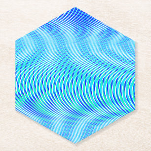 Modern Abstract Water Summer Psychedelic Trippy Paper Coaster