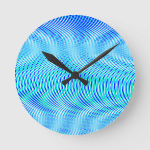 Modern Abstract Water Summer Psychedelic Trippy Round Clock
