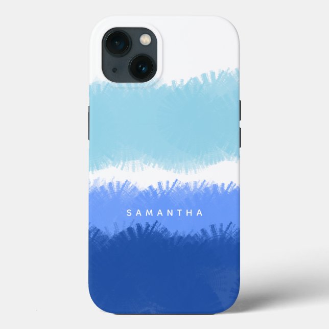 Modern Abstract Watercolor Blue Tones Case-Mate iPhone Case (Back)