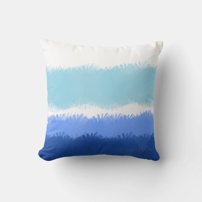 Modern Abstract Watercolor Blue Tones  Cushion (Front)