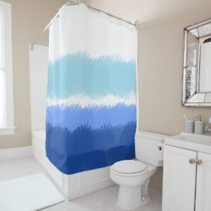 Modern Abstract Watercolor Blue Tones  Shower Curtain