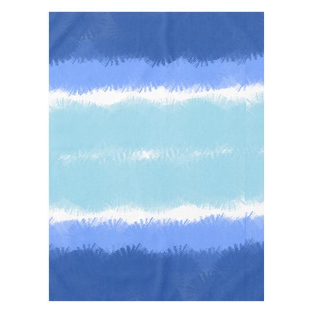 Modern Abstract Watercolor Blue Tones Tablecloth (Front)