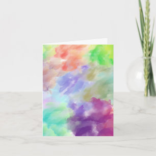 Modern Abstract Watercolor Clouds Colorful Pastel Card