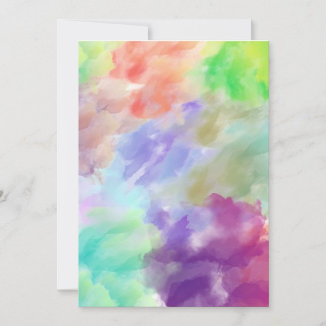 Modern Abstract Watercolor Clouds Colorful Pastel  Invitation (Front)