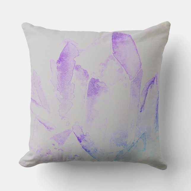 *~* Modern Abstract Watercolor Crystals New Age Cushion (Front)