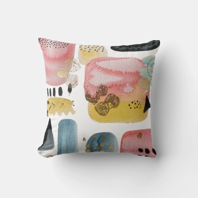 Modern Abstract Watercolor Cushion (Front)