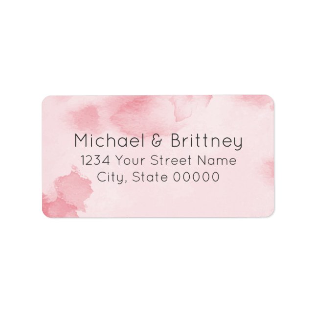 Modern Abstract Watercolor in Pink | Label (Front)