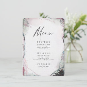 Modern Abstract Watercolor Light Purple Wedding Menu