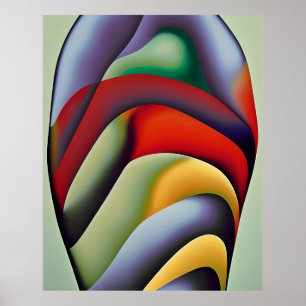Modern Abstract Watercolor red blue green yellow P Poster