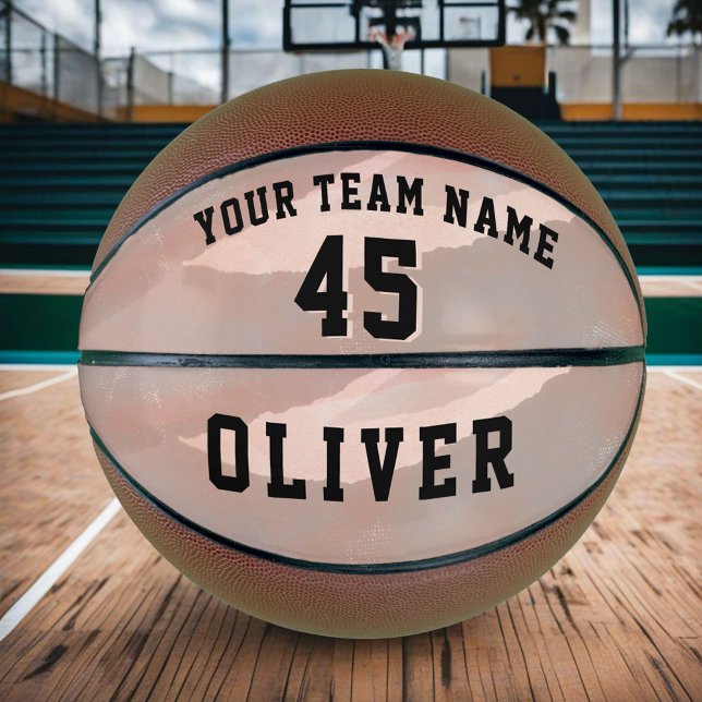 Modern Abstract Watercolor Team Name Number Basketball (Creator Uploaded)