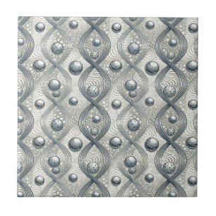 Modern Abstract Wave Spheres Futuristic Pattern Ceramic Tile