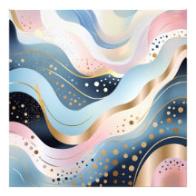 Modern abstract wavy duck green pink pattern