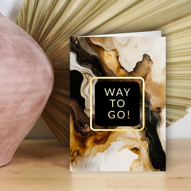 Modern Abstract Way To Go Congratulations Foil Greeting Card (Creator Uploaded)