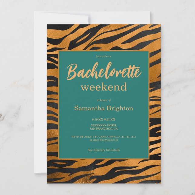 Modern Abstract Weekend Bachelorette Weekend Invitation (Front)