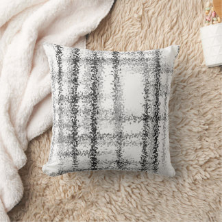 Modern Abstract White and Black Geometric Accent Cushion
