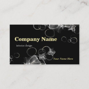 Modern Abstract White Black and Gold Alcohol Ink  Business Card