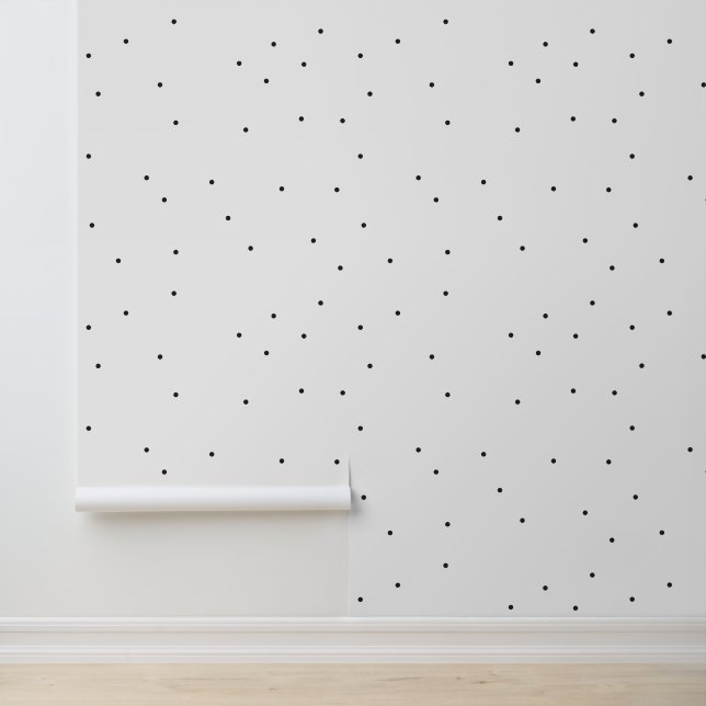 Modern Abstract White Black Dot Pattern Wallpaper (Application)