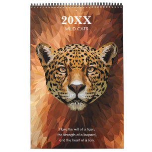 Modern Abstract Wild Cats Motivational Calendar