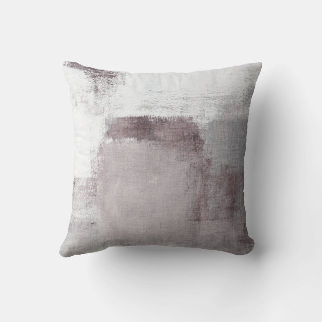 Modern Abstract Wine Mauve & Grey Cushion (Back)