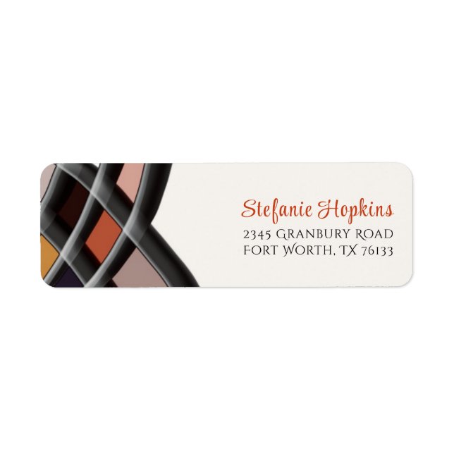 Modern Abstract With Stylish Script Return Address Label (Front)