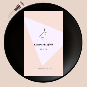 Modern Abstract Woman Beauty Face Log Hair Stylist Business Card