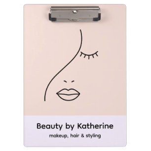 Modern Abstract Woman Beauty Face Logo Clipboard
