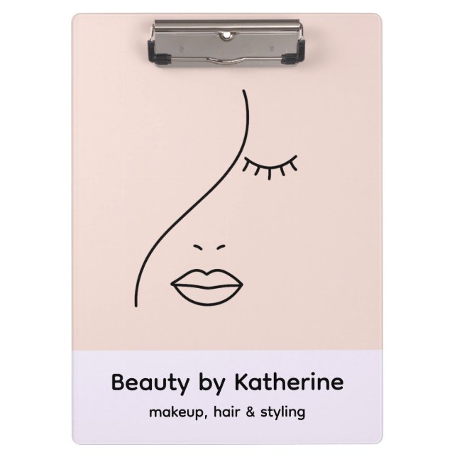 Modern Abstract Woman Beauty Face Logo  Clipboard (Front)