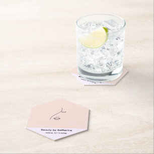 Modern Abstract Woman Beauty Face Logo  Paper Coaster