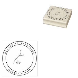 Modern Abstract Woman Beauty Face Logo Rubber Stamp