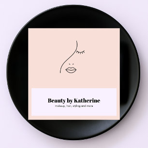 Modern Abstract Woman Beauty Face Logo Square Business Card