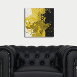 Modern Abstract Yellow & Black Splatter Art Faux Canvas Print<br><div class="desc">A modern abstract yellow and black splatter art faux canvas print is part of the Yellow and Black Wall Art Meets Pillows collection. The fun artwork allows colour customisation by adjusting the fill colour to match the home decor colour. Mid-range tones work best and return the chosen colour lightened up...</div>