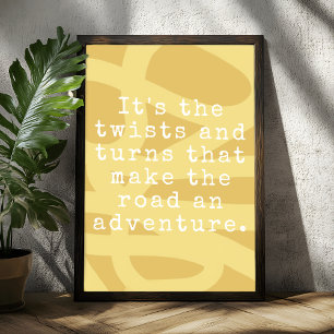 Modern Abstract Yellow Inspirational Quote Poster