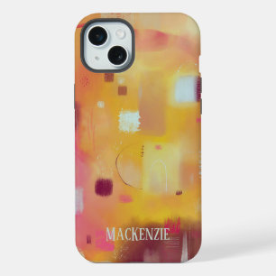 Modern Abstract Yellow Personalised iPhone 15 Plus Case