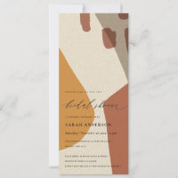 Modern Abstract Yellow Terracotta Bridal Shower