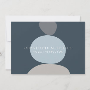 Modern Abstract Zen Stones Blue Logo Card