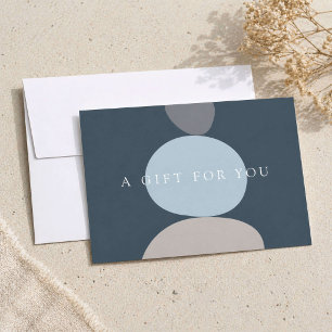 Modern Abstract Zen Stones Blue Logo Gift Card