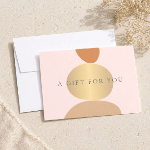 Modern Abstract Zen Stones Gold and Pink Gift Card