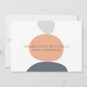 Modern Abstract Zen Stones Peach Logo Card