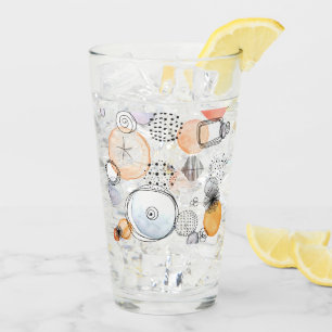 Modern Abstraction Cute Pattern Pink Doodle Glass