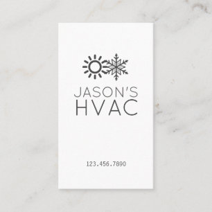 Modern AC Heating & Cooling HVAC Business Card