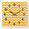 Modern Accent Orange and White Chevron Clock