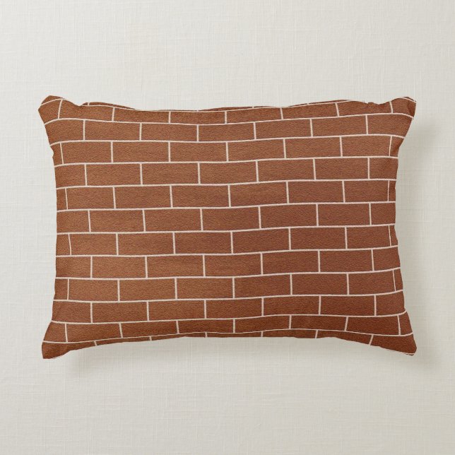 Modern Accent Pillow with Brick Wall Design (Front)