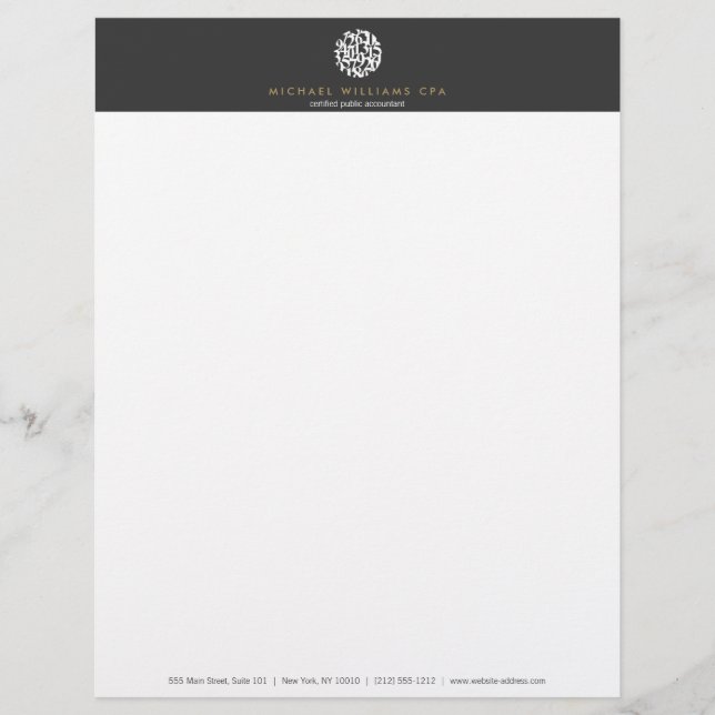 Modern Accountant, Accounting Letterhead (Front)
