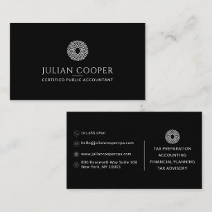 Modern Accountant Black Business Card