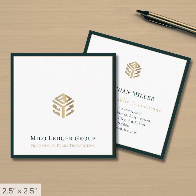 Modern Accountant CPA Tax Preparer Square Business Card (Creator Uploaded)