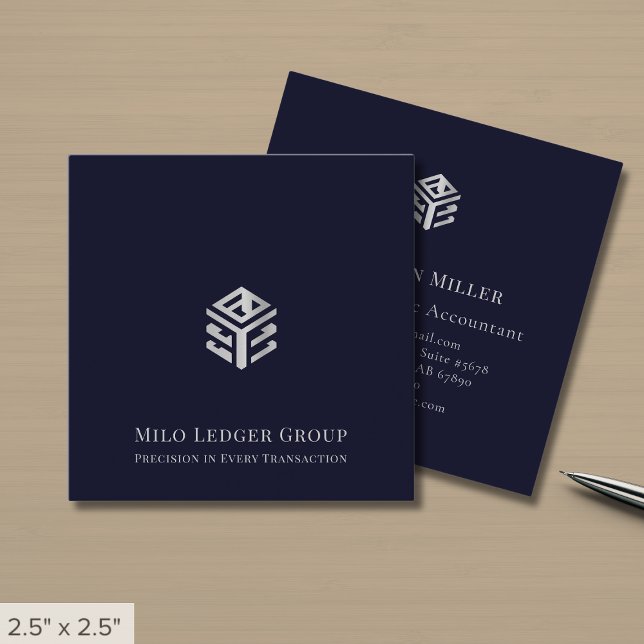 Modern Accounting Tax Consulting Custom Logo Square Business Card (Creator Uploaded)